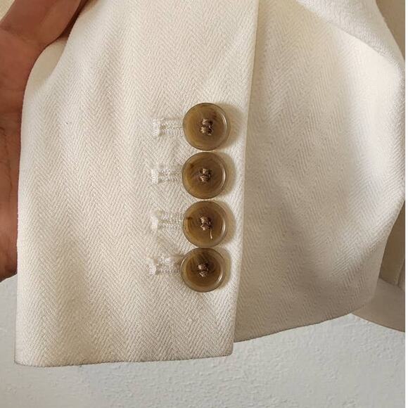 Ann Taylor The Cutaway Blazer in Herringbone Linen Blend 14 NEW - Picture 7 of 8